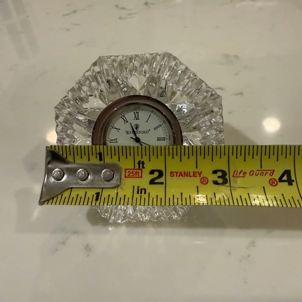 Waterford Crystal Classic Lismore Diamond Shape Desk Clock 3.5